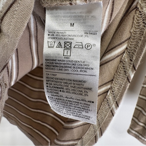 Old Navy | Tan Striped Long Sleeve Shirt | Striped Tunic T-shirt - Picture 5 of 6